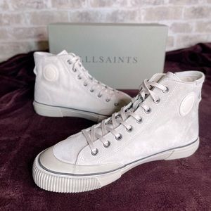 Allsaints Men's Dumont Suede High-Top Sneakers Chalk white 10M
